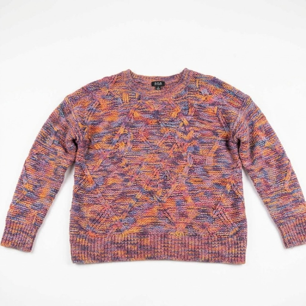 a.n.a Chunky Cable Knit Rainbow Sweater Medium